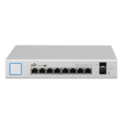 Ubiquiti UniFi Switch 8 150W, hallittu PoE+ Gigabit -kytkin, hopea