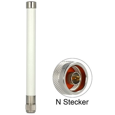 DeLock WiFi5 ympärisäteilevä antenni, N-liitin, 4,5-7 dBi, 802.11 ac/a/b/g/n valkoinen
