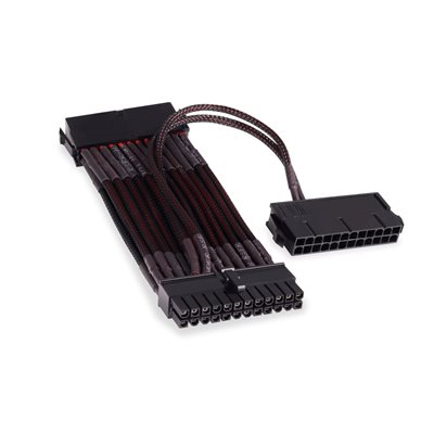 Alphacool Dual 24-pin power supply starter cable, 2x24-pin -> 1x24-pin, musta