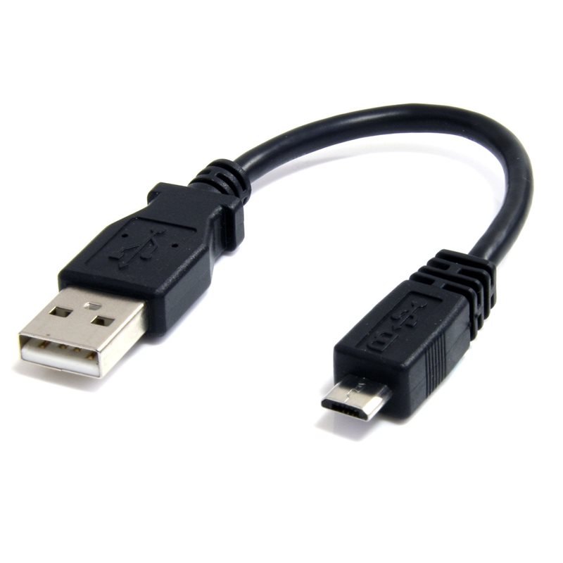 StarTech.com 2.0 USB-A - Micro-USB -kaapeli, 0,15m, musta