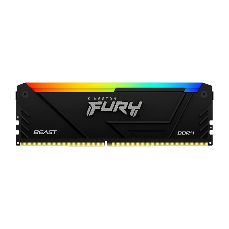 Kingston 64GB (2 x 32GB) FURY Beast DDR4 RGB, 3200MHz, CL16, 1.35V, musta - Kuva 2