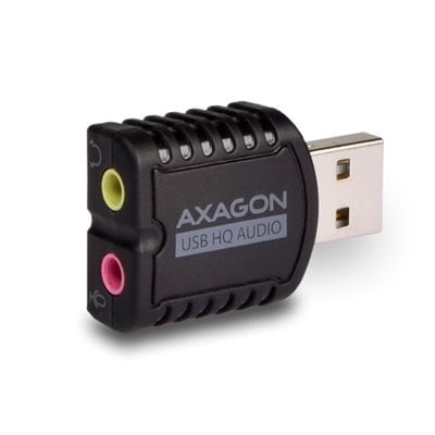 AXAGON USB-äänikortti DACilla, 2.0 stereo + mikrofoni 3,5mm, musta