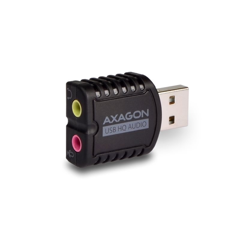 AXAGON USB-äänikortti DACilla, 2.0 stereo + mikrofoni 3,5mm, musta