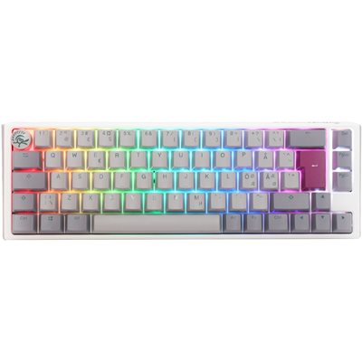 Ducky One 3 - Mist Grey Nordic - SF 65% - Cherry Red, mekaaninen näppäimistö