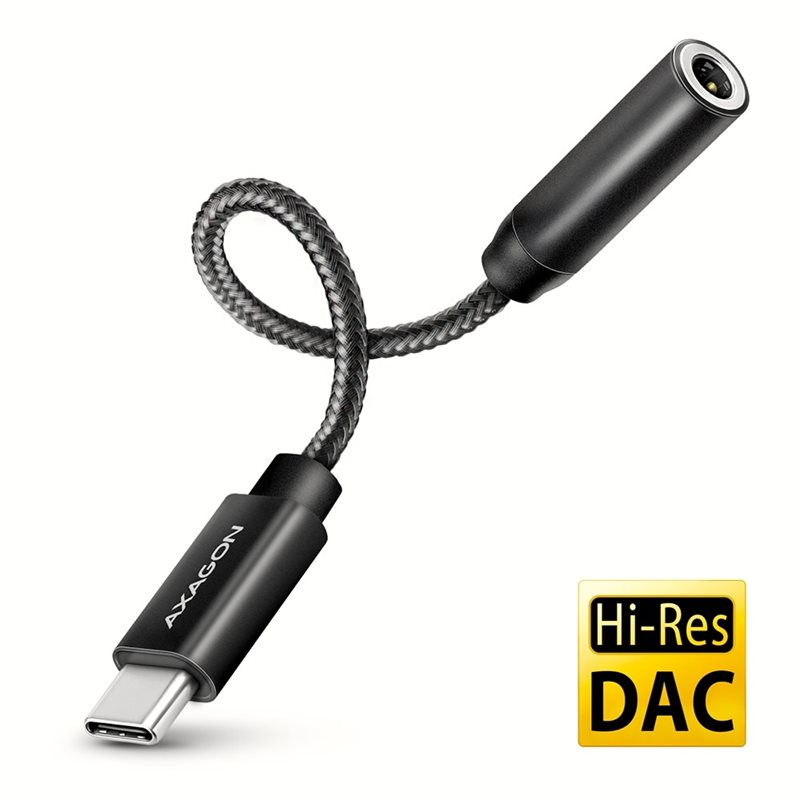 AXAGON USB-C - 3,5mm -ääniadapteri, Hi-Res DAC, 32bit 384kHz