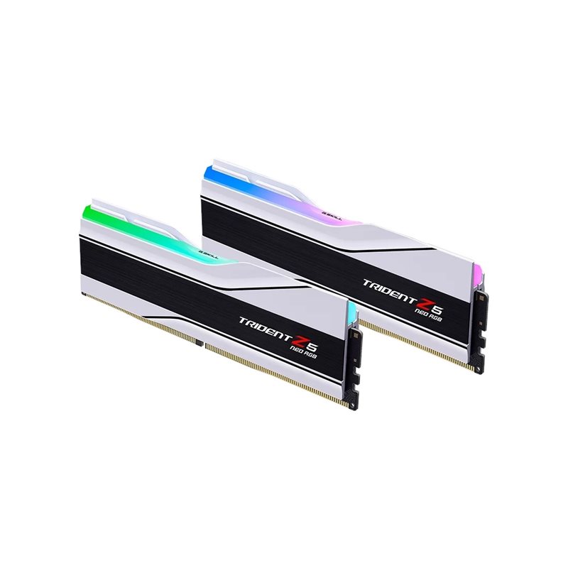 G.Skill 32GB (2 x 16GB) Trident Z5 Neo RGB, DDR5 6400MHz, CL30, 1.40V, valkoinen/musta