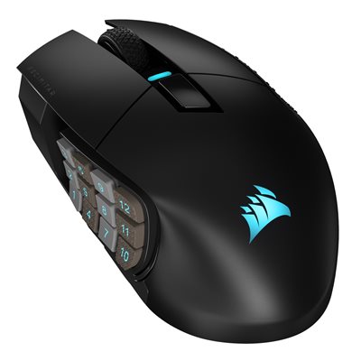 Corsair (Outlet) Scimitar Elite Wireless, langaton MMO-pelihiiri, 26 000 DPI, musta/harmaa