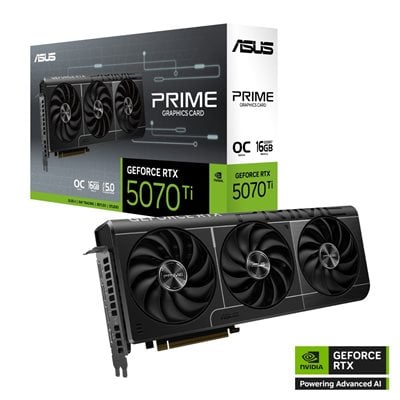 Asus GeForce RTX 5070 Ti PRIME - OC Edition -näytönohjain, 16GB GDDR7