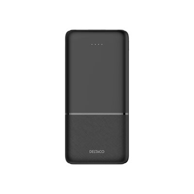 Deltaco 10 000mAh varavirtalähde, USB-C PD + 2x USB-A, musta