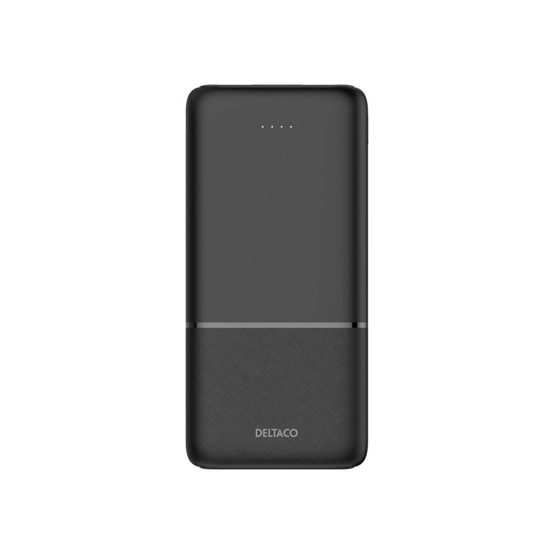Deltaco 10 000mAh varavirtalähde, USB-C PD + 2x USB-A, musta