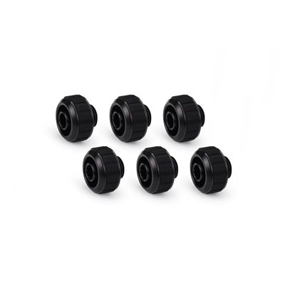 Alphacool Apex Grip SoftTube Fitting -ruuviliitinsarja, 16/10mm, G1/4, 6 kpl, musta