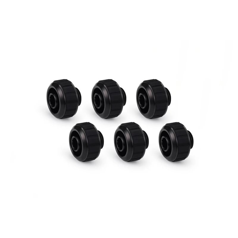 Alphacool Apex Grip SoftTube Fitting -ruuviliitinsarja, 16/10mm, G1/4, 6 kpl, musta