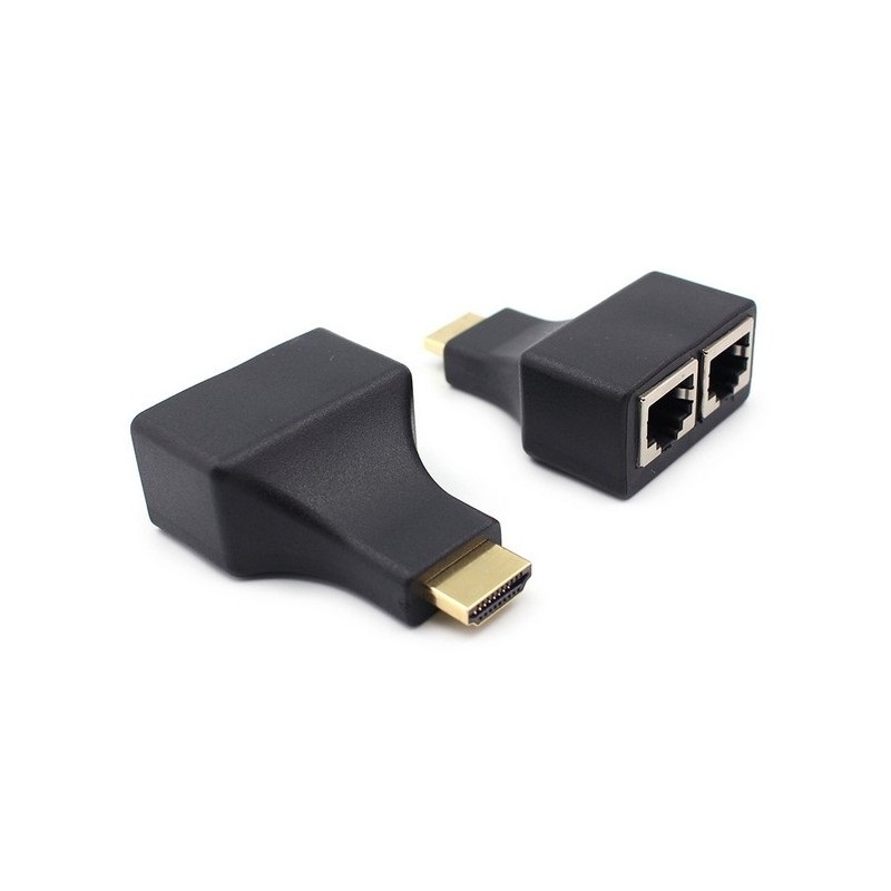 Aioni Electronics Passiivinen HDMI-jatke, 2x RJ45, musta (Poistotuote! Norm. 8,90€)