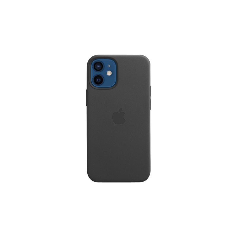 Apple Leather Case with MagSafe, nahkainen suojakuori, iPhone 12 mini, musta