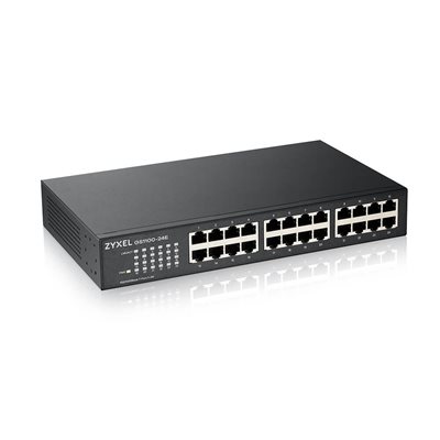 ZyXEL GS1100-24Ev3, 24 port Gigabit Unmanaged Switch v2, Desktop/Rack Fanless