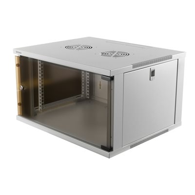 Deltaco 19" räkkikaappi, 6U, 540x450mm, lattia/seinä, valkoinen