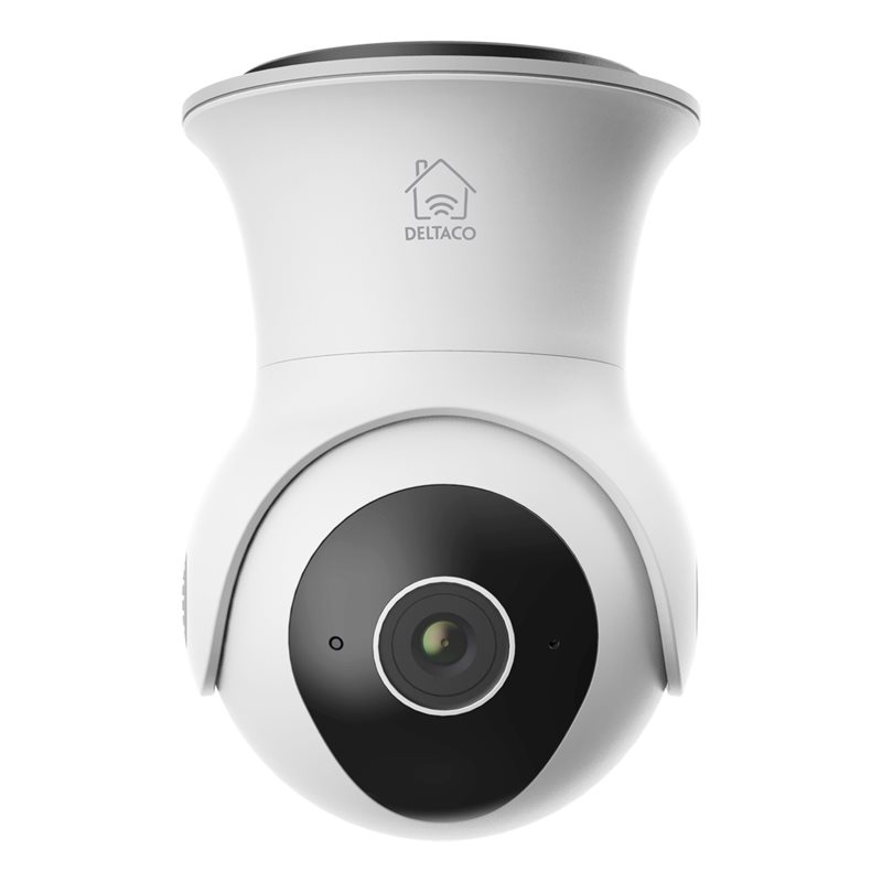 Deltaco Smart Home WiFi-kamera ulkokäyttöön, IP65, panorointi ja kallistus, 2 MP, ONVIF, valkoinen