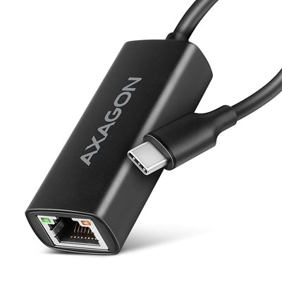AXAGON Gigabit Ethernet -verkkoadapteri, 3.2 Gen1 USB-C, 15cm, musta