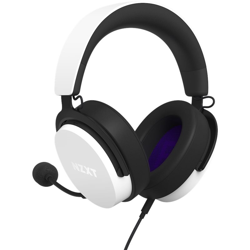 NZXT Relay Headset -pelikuulokkeet mikrofonilla, valkoinen/musta