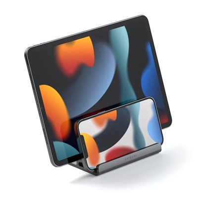 Satechi Dual Vertical Laptop Stand, harmaa/musta