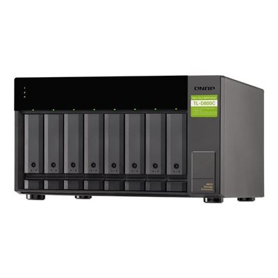 QNAP TL-D800C (USB), 8-paikkainen USB 3.2 Gen2 Type-C JBOD -tallennuskotelo, musta