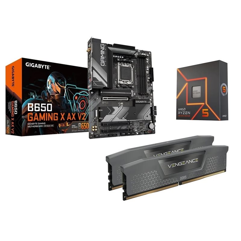 Gigabyte B650 GAMING X AX V2 + Ryzen 5 7600X + 32GB DDR5 6000MHz -tuotepaketti