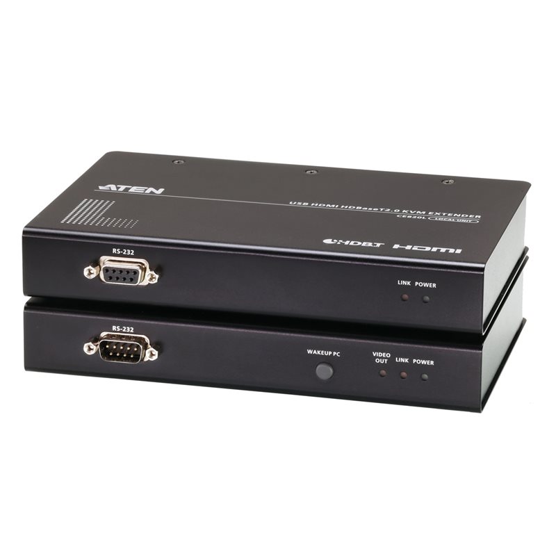 Aten CE820, USB HDMI HDBaseT 2.0 KVM Extender, lähetin/vastaanotinpari, musta