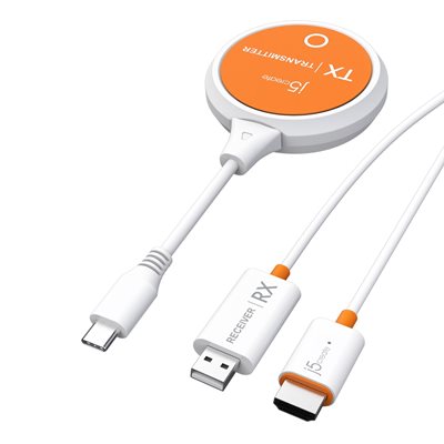 j5create ScreenCast USB-C -> langaton HDMI näytön laajennin, valkoinen