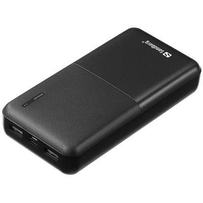 Sandberg 20 000 mAh Saver Powerbank, USB-C, 2x USB-A, musta