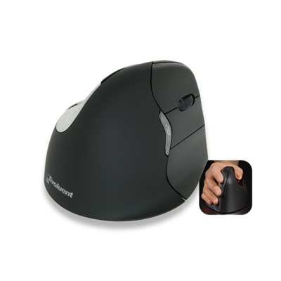 Evoluent VerticalMouse 4 Bluetooth Wireless for Mac, langaton ergonominen pystyhiiri oikealle kädelle, musta