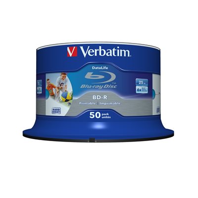 Verbatim DataLife BD-R SL 25GB, 6x, printable, spindel, 50kpl