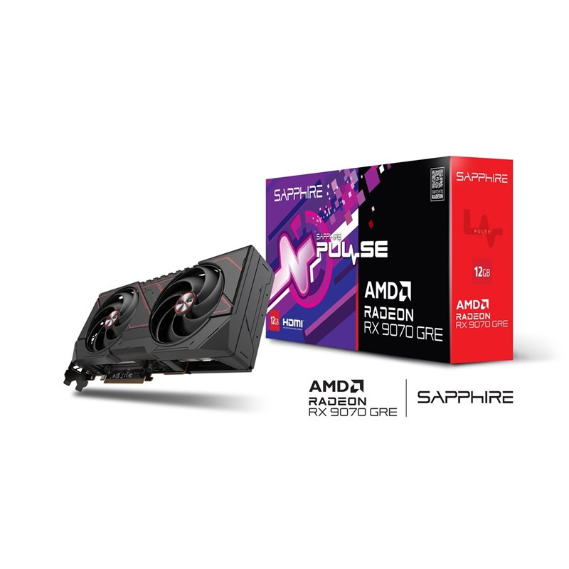 Sapphire Radeon RX 9070 GRE PULSE -näytönohjain, 12GB GDDR6