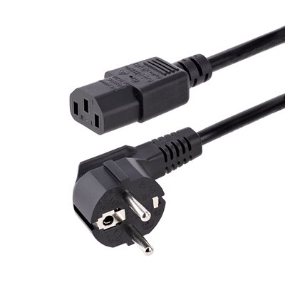 StarTech.com Maadoitettu laitekaapeli, CEE 7/7 -> C13, 3m, musta