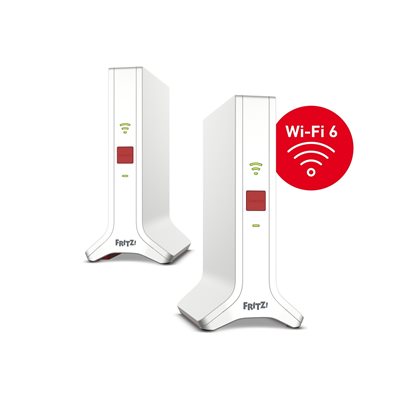 FRITZ! Mesh Wi‑Fi Set 4200, Tri Band AX4200 Wi‑Fi 6 -Mesh-järjestelmä, valkoinen, 2 kpl