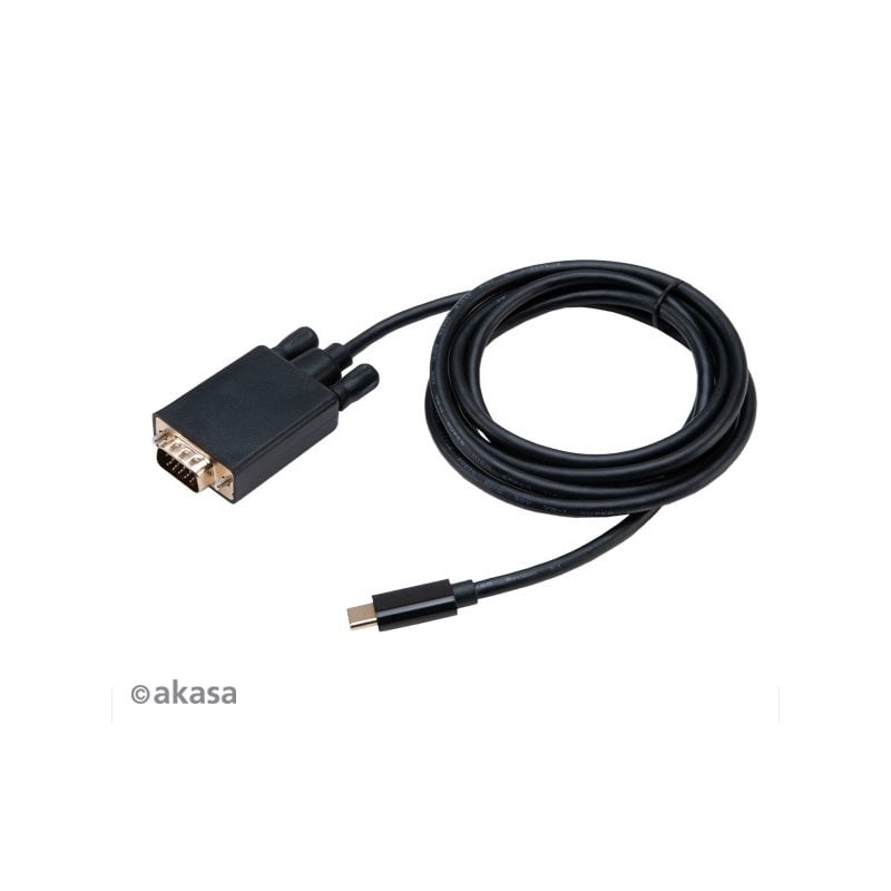 Akasa USB-C - VGA -adapterikaapeli, 1,8m, musta