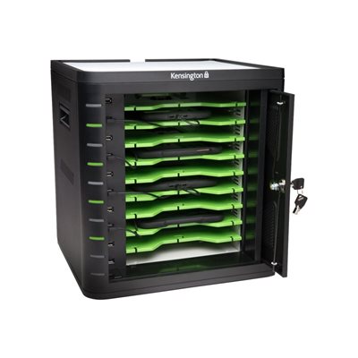 Kensington Charge & Sync Cabinet - Universal Tablet -kaappiyksikkö, enintään 10 tablettia, musta