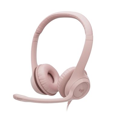 Logitech H390 USB-headset, roosa