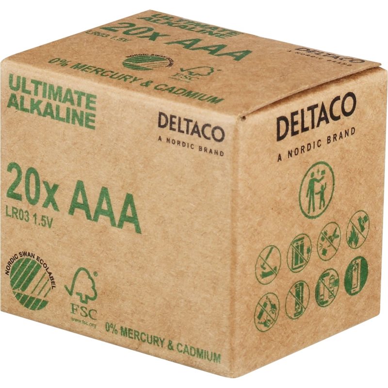 Deltaco AAA/LR03-paristo, 20kpl