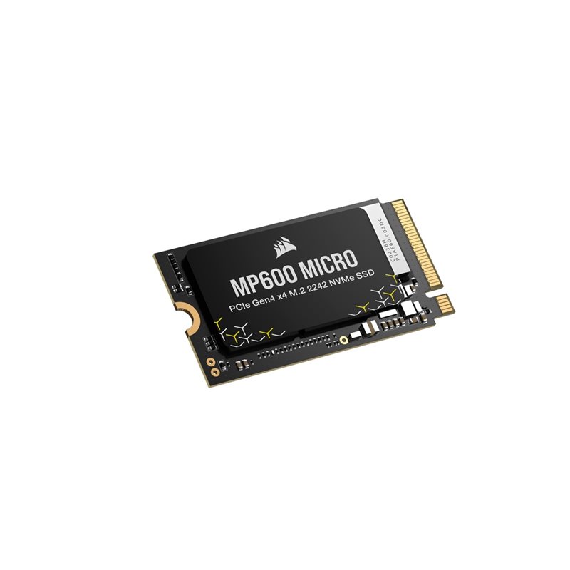Corsair 1TB MP600 MICRO SSD-levy, PCIe Gen4 x4, NVMe, M.2 2242, 7000/6200 MB/s