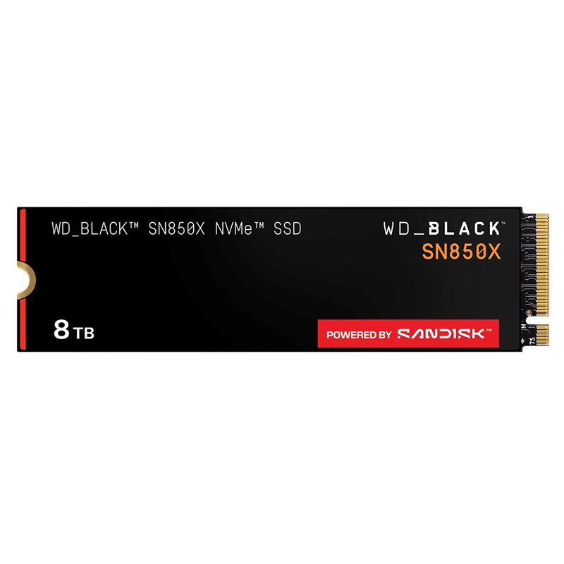 Western Digital 8TB WD_BLACK SN850X NVMe SSD-levy, M.2 2280, PCIe 4.0 x4, 7200/6600 MB/s