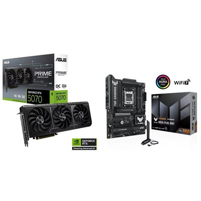 Asus PRIME-RTX5070-O12G + TUF GAMING B850-PLUS WIFI -tuotepaketti