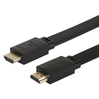 Deltaco 2.1 HDMI -näyttökaapeli, litteä, 2m, musta