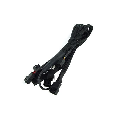 Phobya Y-haaroitin 3Pin Molex muunnos 9x 3Pin Molex 60cm -  musta