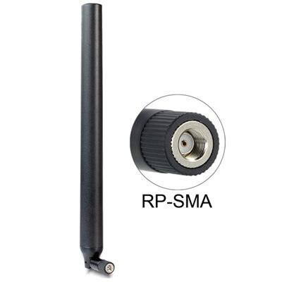 DeLock WiFi5 ympärisäteilevä antenni, RP-SMA, 5,5-9 dBi, 802.11 ac/a/h/b/g/n, musta