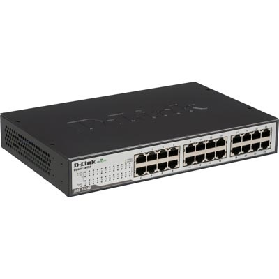D-Link D-Link kytkin, 24x10/100/1000Mbps, RJ45, 19"