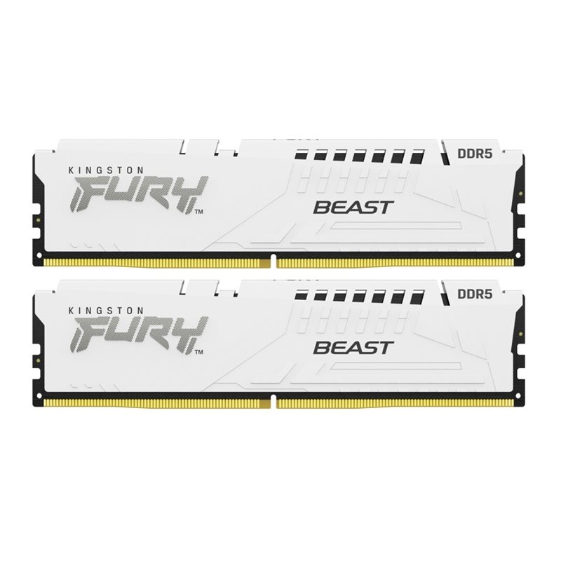 Kingston 64GB (2 x 32GB) FURY Beast White, DDR5 5200MHz, CL40, 1.25V, valkoinen