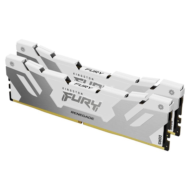 Kingston 32GB (2 x 16GB) FURY Renegade White, DDR5 7600MHz, CL38, 1.45V, valkoinen/hopea