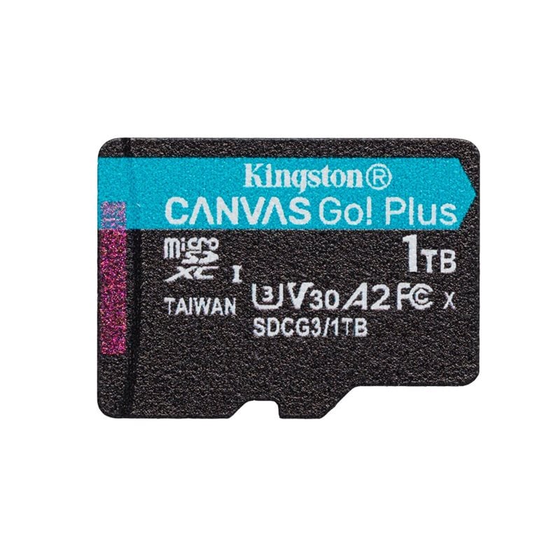 Kingston 1TB Canvas Go! Plus, microSDXC-muistikortti, UHS-I, U3, V30, A2, jopa 170/90 MB/s