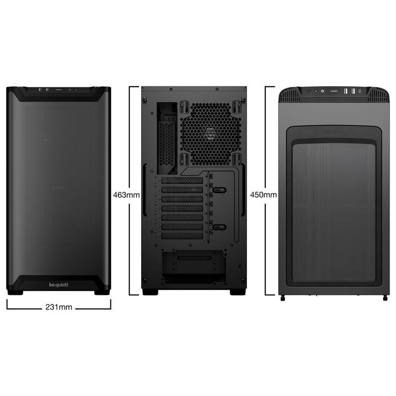 be quiet! Pure Base 501 Airflow -miditornikotelo, musta - Kuva 2