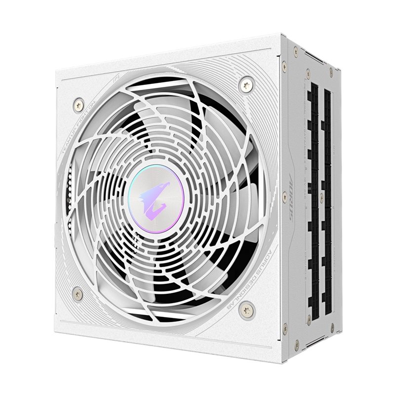 Gigabyte 850W AORUS ELITE P850W ICE, ATX-virtalähde, PCIe 5.1, 80 Plus Platinum, valkoinen